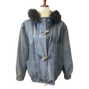 J. Percy for Marvin Richards Suede Leather Hooded Jacket L